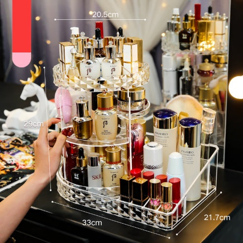 Transparent rotating cosmetic case