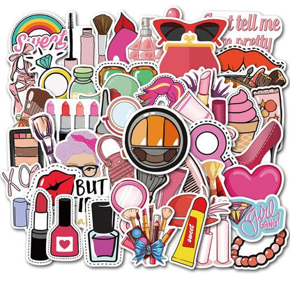 Doodle cosmetic suitcase stickers