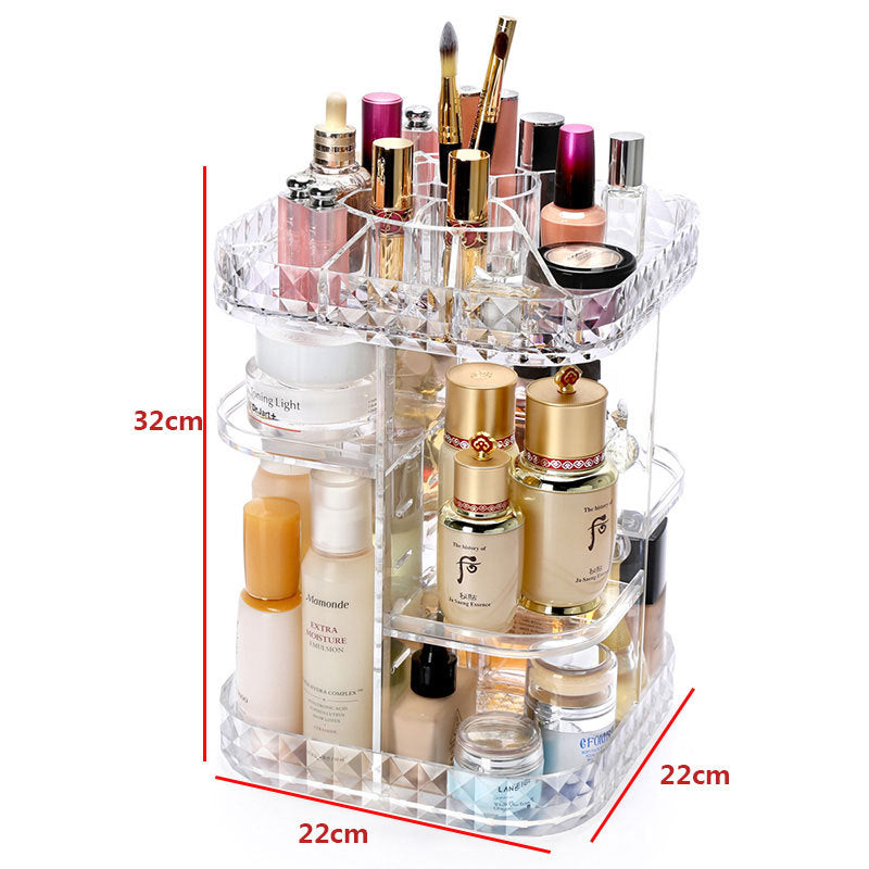 Transparent rotating cosmetic case
