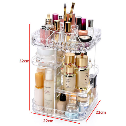 Transparent rotating cosmetic case