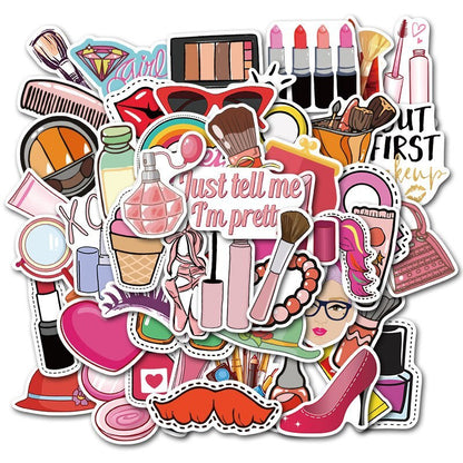 Doodle cosmetic suitcase stickers