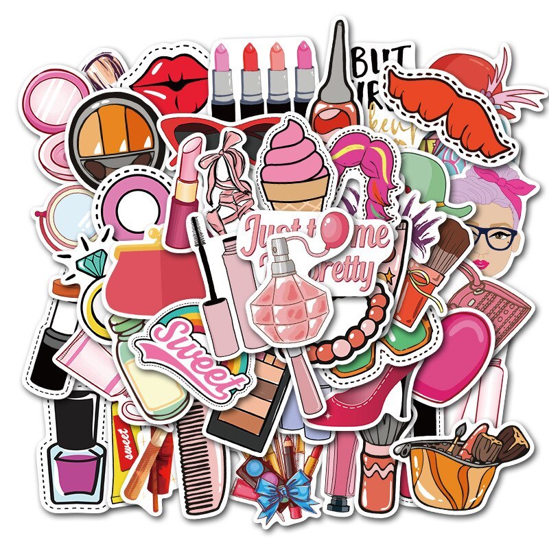 Doodle cosmetic suitcase stickers