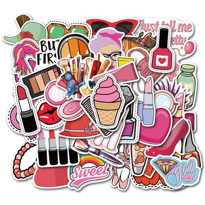 Doodle cosmetic suitcase stickers