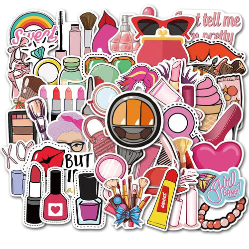 Doodle cosmetic suitcase stickers