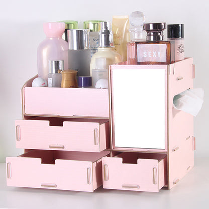 Wooden cosmetic storage box